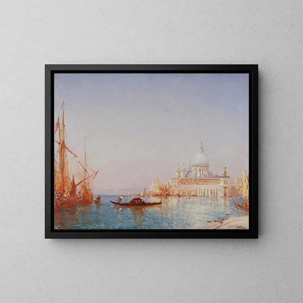 Venice, La Salute, morning effect - Félix Ziem — framed artwork on a wall