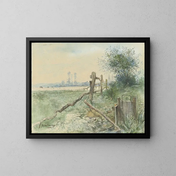 Landscape of polders with ditch - Floris Arntzenius — framed artwork on a wall