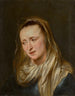 Hoofd van een vrouw, waarschijnlijk de Maagd - School van Antoine van Dyck — weergave van het kunstwerk