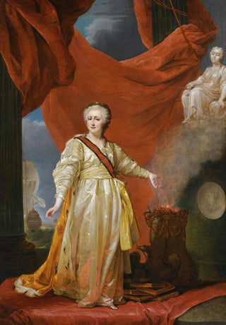 Follower of Dmitry Grigorievich Levitsky - Portrait Of Catherine The Great As Legislator In The Temple Of The Goddess Of Justice.webp