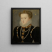 portret van Elisabeth van Oostenrijk, echtgenote van koning Karel IX van Frankrijk - School van François Clouet — ingelijst kunstwerk aan de muur