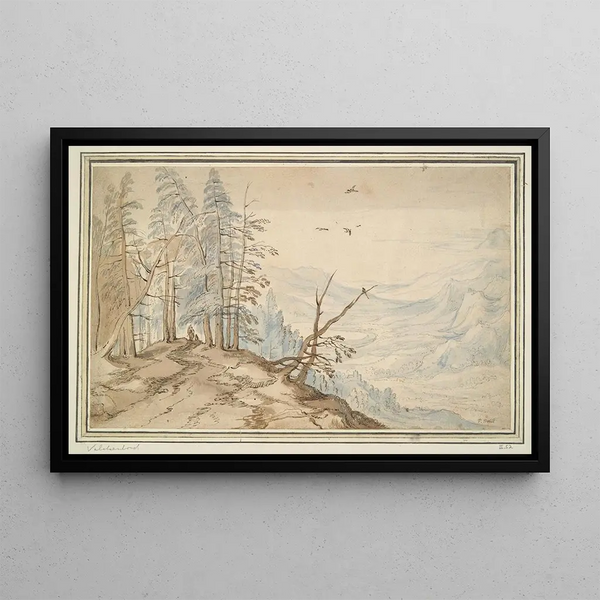 Follower of Jan Brueghel the Elder - View in a Valley from the Edge of a Mountain Road.webp