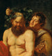Reproductie van het schilderij De dronken Silène met een satyr - Volgeling van Pierre Paul Rubens