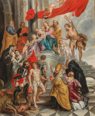 Follower of Peter Paul Rubens - The Virgin and Child adored by Saints.webp
