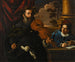 Homer die viool speelt in gezelschap van een leerling - School van Pier Francesco Mola — weergave van het kunstwerk