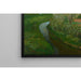 Reproduction of the painting of a curved irrigation ditch bordering a farmyard with flowering trees - Piet Mondriaan