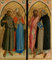 Sint Franciscus en een bisschop, Sint Johannes de Doper en Sint Dominicus - Fra Angelico — weergave van het kunstwerk