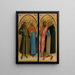 Sint Franciscus en een bisschop, Sint Johannes de Doper en Sint Dominicus - Fra Angelico — ingelijst kunstwerk aan de muur