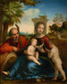 De rust tijdens de vlucht naar Egypte met Sint-Jan de Doper - Fra Bartolomeo — weergave van het kunstwerk