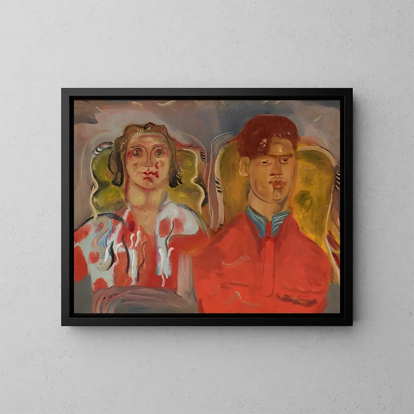 dubbelportret nr. 2: Katharine en Anthony West - Frances Hodgkins — ingelijst kunstwerk aan de muur