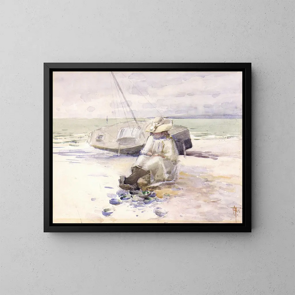 Meisje op het strand - Frances Hodgkins — ingelijst kunstwerk aan de muur
