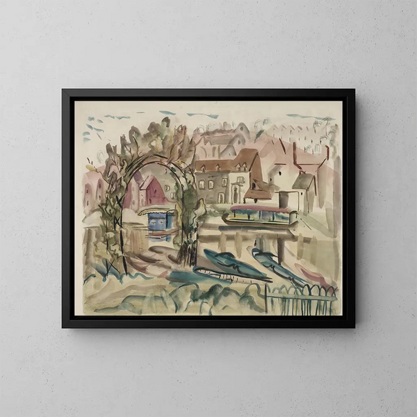 op de rivier Severn - Frances Hodgkins — ingelijst kunstwerk aan de muur