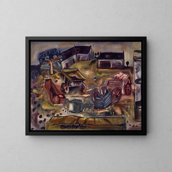 Carrière de Wiltshire - Frances Hodgkins — ingelijst kunstwerk aan de muur
