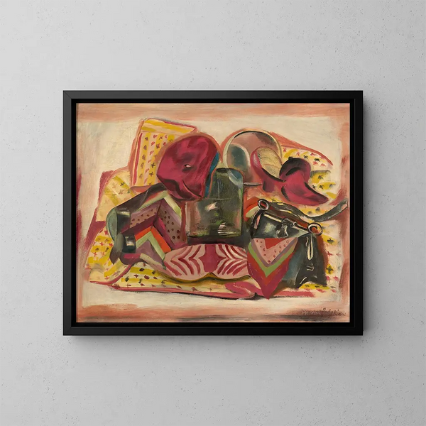 Natuurschildering met zelfportret - Frances Hodgkins — ingelijst kunstwerk aan de muur