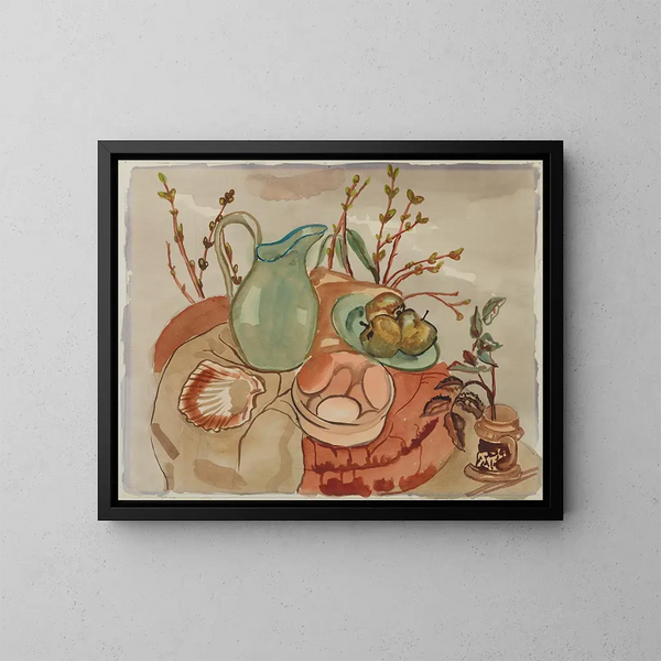 Natuurschildering met eieren en wilg - Frances Hodgkins — ingelijst kunstwerk aan de muur