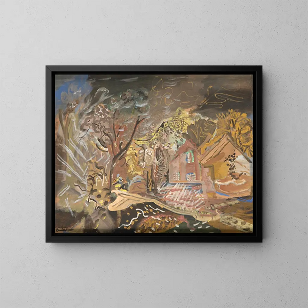 La maison Croft à Bradford-on-Tone, Taunton, Somerset - Frances Hodgkins — ingelijst kunstwerk aan de muur