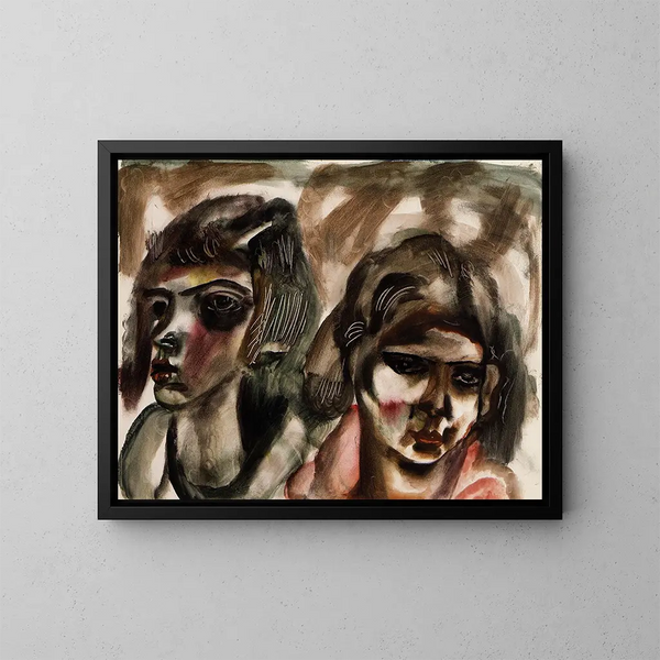 Twee hoofden - Frances Hodgkins — ingelijst kunstwerk aan de muur