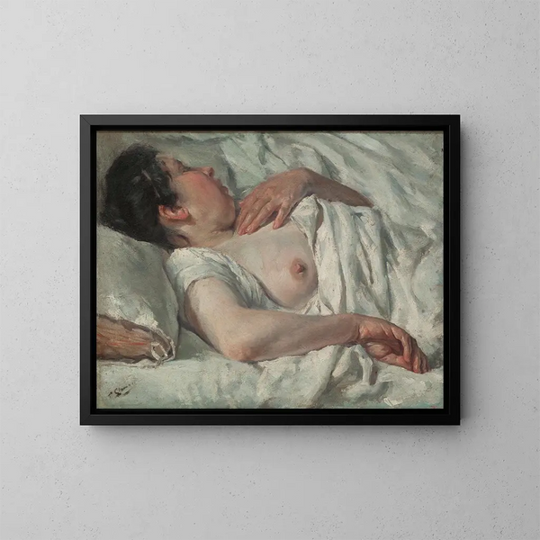 Woman Sleeping - Francesc Gimeno — framed artwork on a wall