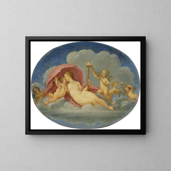 Venus and Cupid - Francesco Albani — framed artwork on a wall
