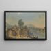 Vue capricieuse d'une ville fortifiée avec des figures élégantes sur la rivière - Francesco Battaglioli — ingelijst kunstwerk aan de muur