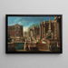 Vue d'une villa avec une fontaine, des jardins et des figures élégantes - Francesco Battaglioli — ingelijst kunstwerk aan de muur