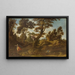 Landschapsschilderij met de engel die verschijnt aan Agar en haar naar de put leidt - Francesco Cozza — ingelijst kunstwerk aan de muur