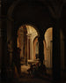 Penitenten in een Romeinse kerk - Francesco Diofebi — weergave van het kunstwerk