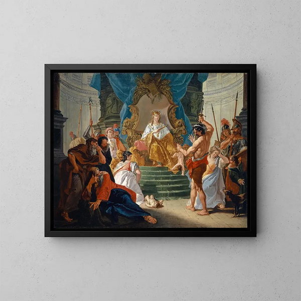 The Judgment of Solomon - Francesco Fontebasso — framed artwork on a wall