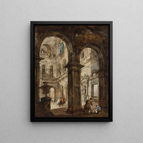 Un caprice architectural - Francesco Guardi — framed artwork on a wall