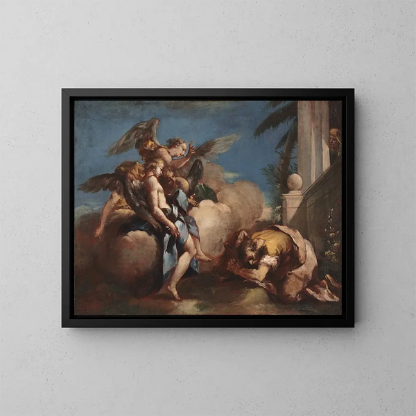 The angels appearing to Abraham - Francesco Guardi — framed artwork on a wall