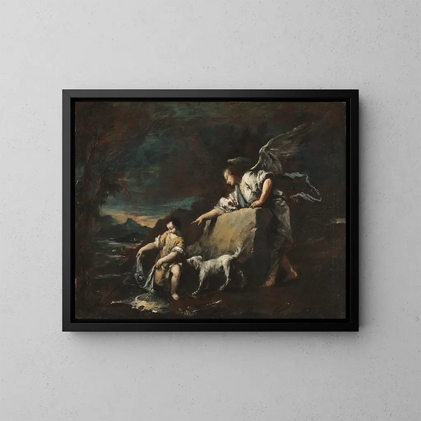 Tobias et l'Ange - Francesco Guardi — framed artwork on a wall