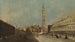 Venetië Uitzicht op het San Marco plein richting het oosten richting de basiliek - Francesco Guardi — weergave van het kunstwerk