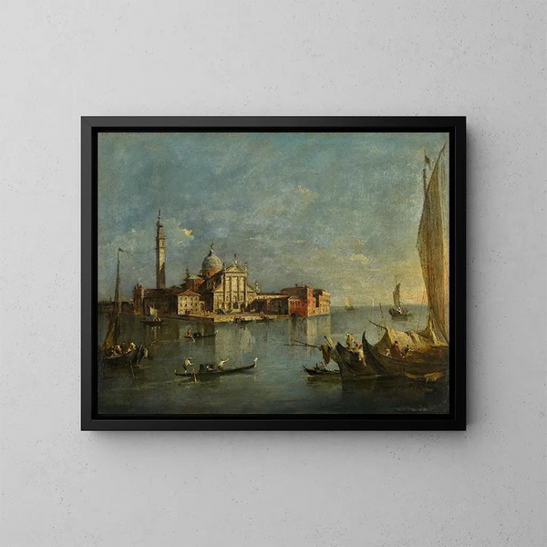 Venice, view of San Giorgio Maggiore - Francesco Guardi — framed artwork on a wall