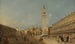 Venetië Piazza San Marco met de basiliek en de klokkentoren - Francesco Guardi — weergave van het kunstwerk