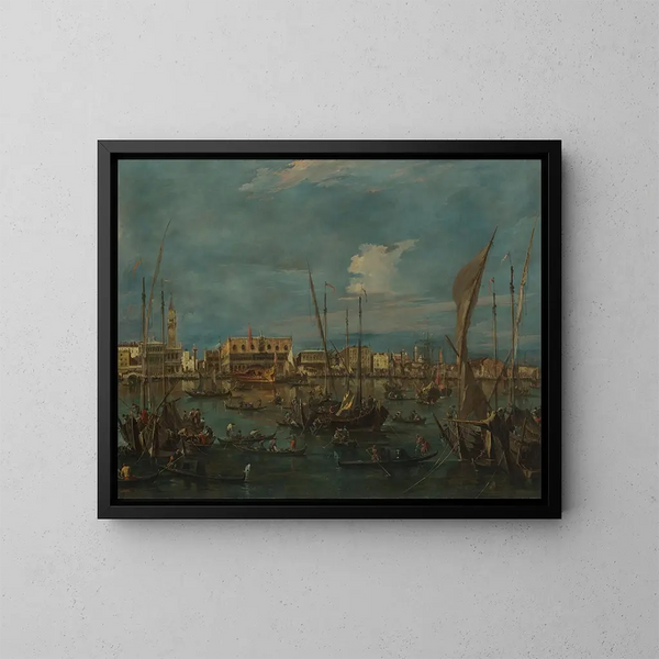 Venice from the Bacino di San Marco - Francesco Guardi — framed artwork on a wall