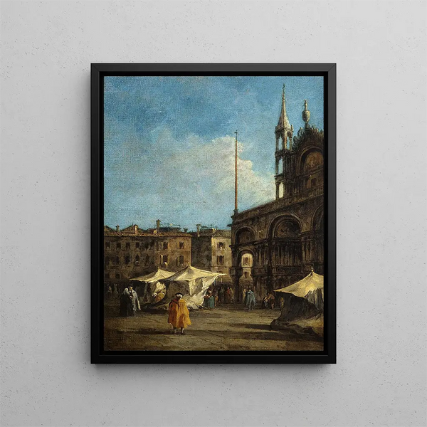 View of St. Mark's Square in Venice - Francesco Guardi — framed artwork on a wall