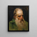 Head of a man looking down - Francesco Hayez — framed artwork on a wall