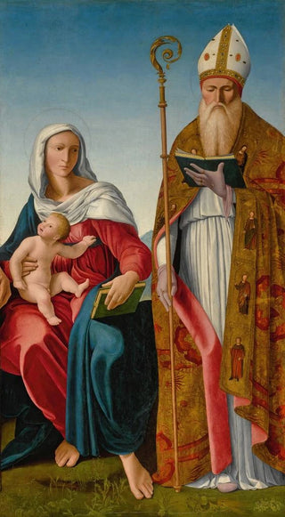 Francesco Marmitta - Madonna and Child with a Bishop Saint.webp