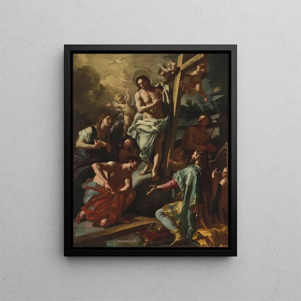 The Christ Descending into Limbo - Francesco Solimena — framed artwork on a wall