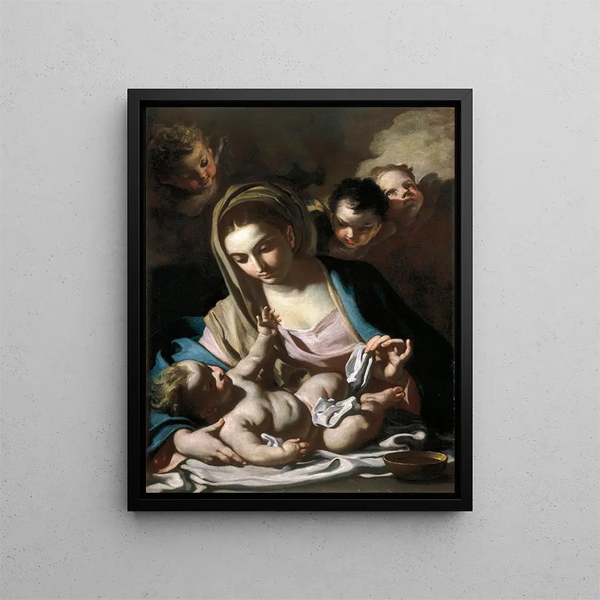 Virgin and Child - Francesco Solimena — framed artwork on a wall