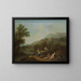 Landschap met idyllische rivier en figuren - Francesco Zuccarelli — ingelijst kunstwerk aan de muur