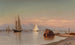 Uitzicht op de Hudson, de Catskills op de achtergrond - Francis Augustus Silva — weergave van het kunstwerk