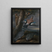 Jay, Green Woodpecker, Pigeons and Redstart Landscape with a Green Woodpecker, a Jay, Two Pigeons, a Redstart, a Lizard, and two Frogs - Francis Barlow — framed artwork on a wall