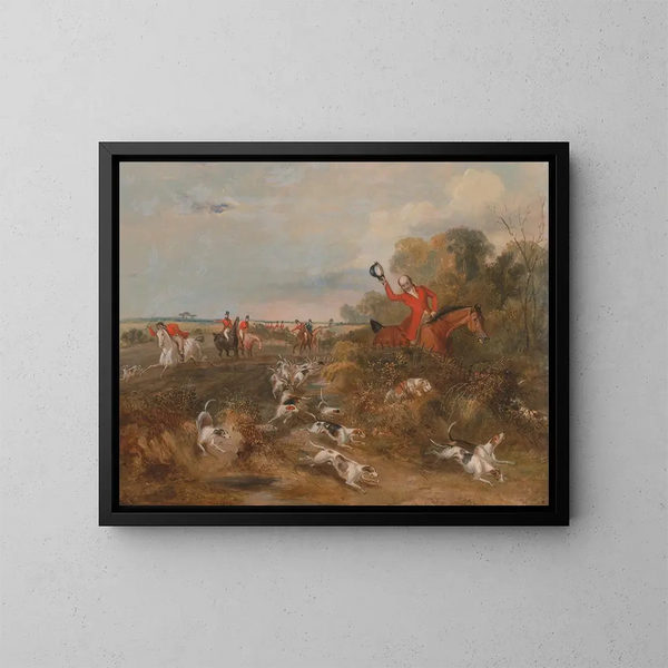 Hall of Bachelors with Dogs - Francis Calcraft Turner — framed artwork on a wall