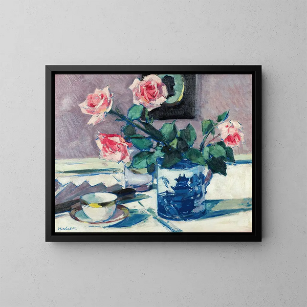 Roses roses - Francis Campbell Boileau Cadell — framed artwork on a wall