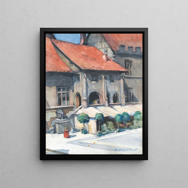 L'hôtel de ville de Göttingen - Francis Campbell Boileau Cadell — framed artwork on a wall