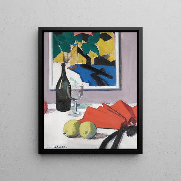 L'éventail rouge - Francis Campbell Boileau Cadell — framed artwork on a wall