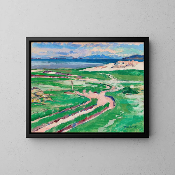 La route vers la mer et Skye - Francis Campbell Boileau Cadell — framed artwork on a wall