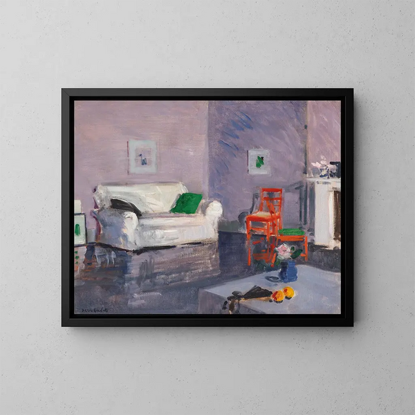 The White Sofa - Francis Campbell Boileau Cadell — framed artwork on a wall