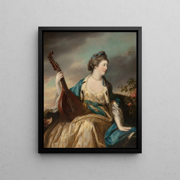Portrait painting of Alice, Countess of Shipbrook - Francis Cotes — framed artwork on a wall